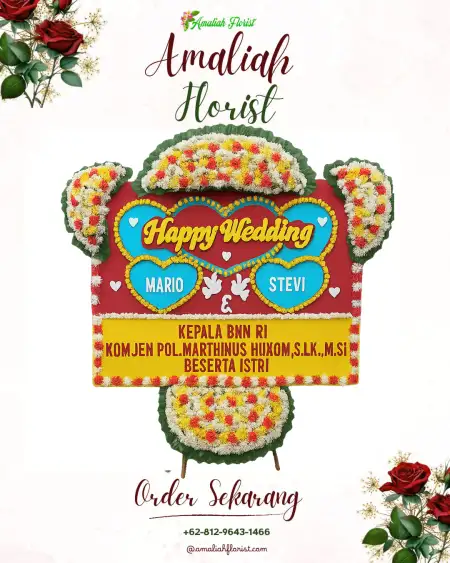 Papan Bunga Pernikahan Leteh